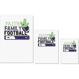                       UDNAG Untearable Waterproof Stickers 155GSM 'Football | Faith family football 2 (1)' A4 x 1pc, A5 x 1pc & A6 x 2pc                                              