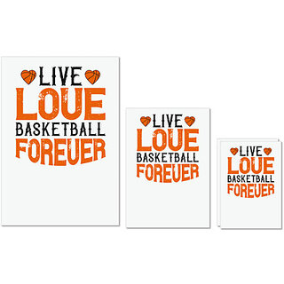 UDNAG Untearable Waterproof Stickers 155GSM 'Basketball | Live, love, basketball forever' A4 x 1pc, A5 x 1pc & A6 x 2pc UDNAG Untearable Waterproof Stickers 155GSM 'Basketball | Live, love, basketball forever' A4 x 1pc, A5 x 1pc & A6 x 2pc