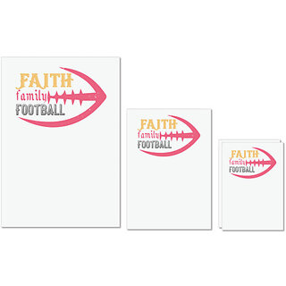                       UDNAG Untearable Waterproof Stickers 155GSM 'Football | Faith family football copy' A4 x 1pc, A5 x 1pc & A6 x 2pc                                              