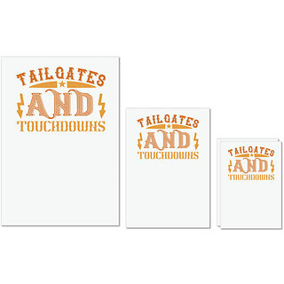                       UDNAG Untearable Waterproof Stickers 155GSM '| Tailgatege and touchdowns' A4 x 1pc, A5 x 1pc & A6 x 2pc                                              