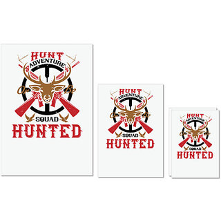                       UDNAG Untearable Waterproof Stickers 155GSM 'Hunter | hunt adventure or be squad hunted' A4 x 1pc, A5 x 1pc & A6 x 2pc                                              