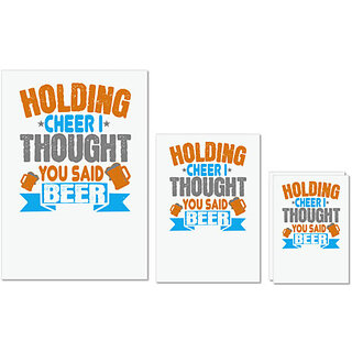 UDNAG Untearable Waterproof Stickers 155GSM 'Beer | Holding cheer I thought you said beer' A4 x 1pc, A5 x 1pc & A6 x 2pc UDNAG Untearable Waterproof Stickers 155GSM 'Beer | Holding cheer I thought you said beer' A4 x 1pc, A5 x 1pc & A6 x 2pc