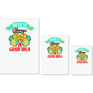 UDNAG Untearable Waterproof Stickers 155GSM 'Beer | Beer is always a good idea' A4 x 1pc, A5 x 1pc & A6 x 2pc UDNAG Untearable Waterproof Stickers 155GSM 'Beer | Beer is always a good idea' A4 x 1pc, A5 x 1pc & A6 x 2pc