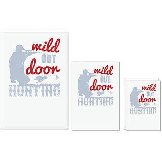                       UDNAG Untearable Waterproof Stickers 155GSM 'Hunting | wild outdoor hunting' A4 x 1pc, A5 x 1pc & A6 x 2pc                                              