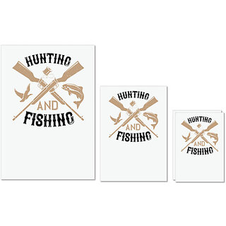                       UDNAG Untearable Waterproof Stickers 155GSM 'Fishing | Hunting and fishing' A4 x 1pc, A5 x 1pc & A6 x 2pc                                              