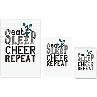                       UDNAG Untearable Waterproof Stickers 155GSM 'Mother | Eat sleep cheer mom' A4 x 1pc, A5 x 1pc & A6 x 2pc                                              