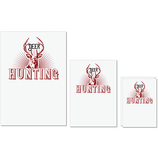                       UDNAG Untearable Waterproof Stickers 155GSM 'Hunting | Deer hunting' A4 x 1pc, A5 x 1pc & A6 x 2pc                                              