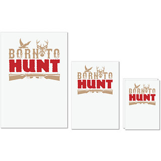                       UDNAG Untearable Waterproof Stickers 155GSM 'Hunting | Born to hunt' A4 x 1pc, A5 x 1pc & A6 x 2pc                                              
