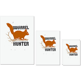                       UDNAG Untearable Waterproof Stickers 155GSM 'Hunting | squirrel hunter' A4 x 1pc, A5 x 1pc & A6 x 2pc                                              