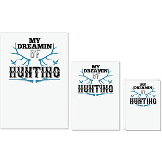                       UDNAG Untearable Waterproof Stickers 155GSM 'Hunting | my dreamin of hunting' A4 x 1pc, A5 x 1pc & A6 x 2pc                                              