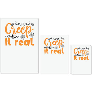                       UDNAG Untearable Waterproof Stickers 155GSM 'Christmas | creep it real' A4 x 1pc, A5 x 1pc & A6 x 2pc                                              