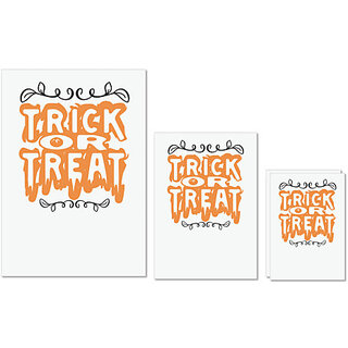                       UDNAG Untearable Waterproof Stickers 155GSM 'Witch | trick or tread' A4 x 1pc, A5 x 1pc & A6 x 2pc                                              