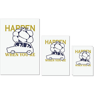                       UDNAG Untearable Waterproof Stickers 155GSM 'Travelling | The best' A4 x 1pc, A5 x 1pc & A6 x 2pc                                              