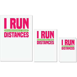                       UDNAG Untearable Waterproof Stickers 155GSM 'Running | I run' A4 x 1pc, A5 x 1pc & A6 x 2pc                                              