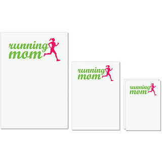                       UDNAG Untearable Waterproof Stickers 155GSM 'Mother | Running mom' A4 x 1pc, A5 x 1pc & A6 x 2pc                                              