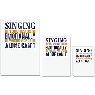                       UDNAG Untearable Waterproof Stickers 155GSM 'Singing | singing touches' A4 x 1pc, A5 x 1pc & A6 x 2pc                                              
