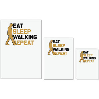 UDNAG Untearable Waterproof Stickers 155GSM 'Walking | Eat sleep copy 6' A4 x 1pc, A5 x 1pc & A6 x 2pc UDNAG Untearable Waterproof Stickers 155GSM 'Walking | Eat sleep copy 6' A4 x 1pc, A5 x 1pc & A6 x 2pc