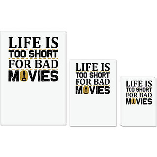                       UDNAG Untearable Waterproof Stickers 155GSM 'Movies | Life is' A4 x 1pc, A5 x 1pc & A6 x 2pc                                              