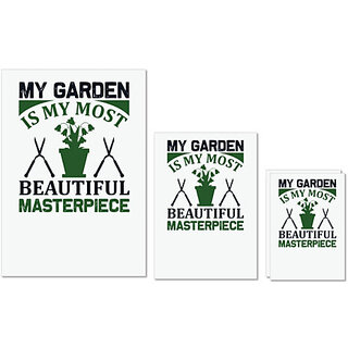                       UDNAG Untearable Waterproof Stickers 155GSM 'Garden | My garden' A4 x 1pc, A5 x 1pc & A6 x 2pc                                              