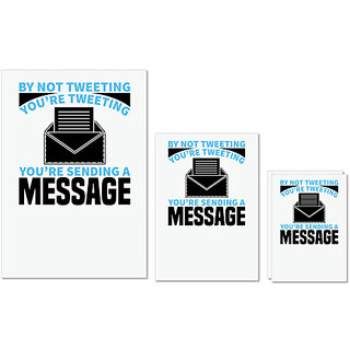 UDNAG Untearable Waterproof Stickers 155GSM 'Message | by not' A4 x 1pc, A5 x 1pc & A6 x 2pc UDNAG Untearable Waterproof Stickers 155GSM 'Message | by not' A4 x 1pc, A5 x 1pc & A6 x 2pc