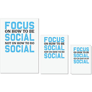 UDNAG Untearable Waterproof Stickers 155GSM 'Be Social | Focus' A4 x 1pc, A5 x 1pc & A6 x 2pc UDNAG Untearable Waterproof Stickers 155GSM 'Be Social | Focus' A4 x 1pc, A5 x 1pc & A6 x 2pc