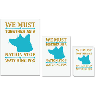                       UDNAG Untearable Waterproof Stickers 155GSM 'Fox | We must' A4 x 1pc, A5 x 1pc & A6 x 2pc                                              
