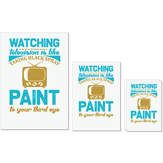                       UDNAG Untearable Waterproof Stickers 155GSM 'TV | Watching' A4 x 1pc, A5 x 1pc & A6 x 2pc                                              