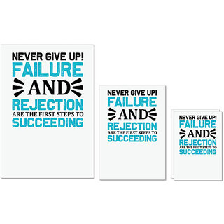 UDNAG Untearable Waterproof Stickers 155GSM 'Never give up | Never give up copy' A4 x 1pc, A5 x 1pc & A6 x 2pc UDNAG Untearable Waterproof Stickers 155GSM 'Never give up | Never give up copy' A4 x 1pc, A5 x 1pc & A6 x 2pc
