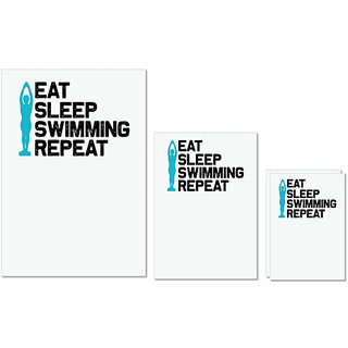 UDNAG Untearable Waterproof Stickers 155GSM 'Swimming | Eat sleep copy 9' A4 x 1pc, A5 x 1pc & A6 x 2pc UDNAG Untearable Waterproof Stickers 155GSM 'Swimming | Eat sleep copy 9' A4 x 1pc, A5 x 1pc & A6 x 2pc