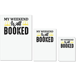                       UDNAG Untearable Waterproof Stickers 155GSM 'Books | My weekend' A4 x 1pc, A5 x 1pc & A6 x 2pc                                              