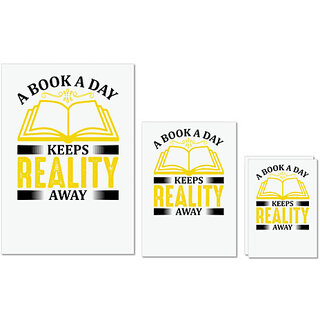 UDNAG Untearable Waterproof Stickers 155GSM 'Books | A book a day' A4 x 1pc, A5 x 1pc & A6 x 2pc UDNAG Untearable Waterproof Stickers 155GSM 'Books | A book a day' A4 x 1pc, A5 x 1pc & A6 x 2pc