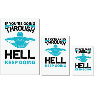                       UDNAG Untearable Waterproof Stickers 155GSM 'Swimming | If you copy' A4 x 1pc, A5 x 1pc & A6 x 2pc                                              