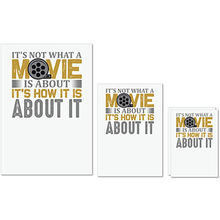                       UDNAG Untearable Waterproof Stickers 155GSM 'Movie | It's not wthat' A4 x 1pc, A5 x 1pc & A6 x 2pc                                              