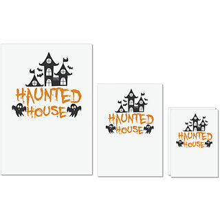                       UDNAG Untearable Waterproof Stickers 155GSM 'Haunted | Haunted House copy' A4 x 1pc, A5 x 1pc & A6 x 2pc                                              