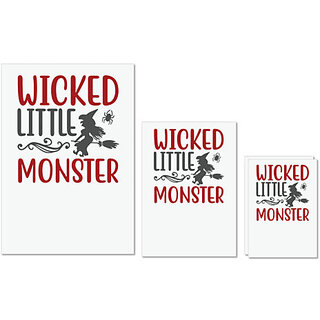                       UDNAG Untearable Waterproof Stickers 155GSM 'witch | Wicked Little Monster' A4 x 1pc, A5 x 1pc & A6 x 2pc                                              