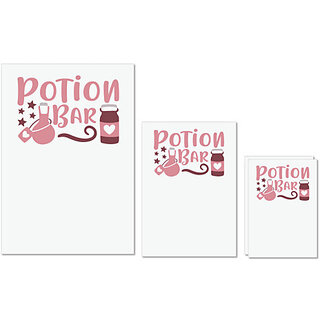                       UDNAG Untearable Waterproof Stickers 155GSM 'witch | Potion Bar' A4 x 1pc, A5 x 1pc & A6 x 2pc                                              