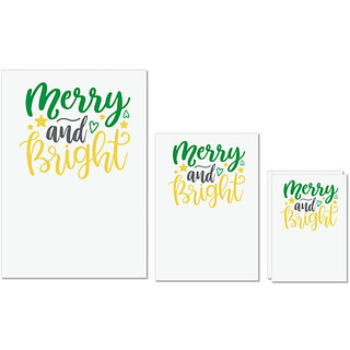                       UDNAG Untearable Waterproof Stickers 155GSM 'Christmas | merry and bright2' A4 x 1pc, A5 x 1pc & A6 x 2pc                                              