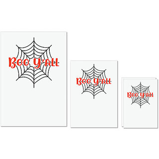                       UDNAG Untearable Waterproof Stickers 155GSM 'witch | Boo yall' A4 x 1pc, A5 x 1pc & A6 x 2pc                                              