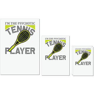                       UDNAG Untearable Waterproof Stickers 155GSM 'Tennis | I'm the' A4 x 1pc, A5 x 1pc & A6 x 2pc                                              