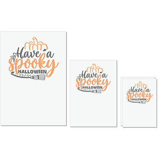                       UDNAG Untearable Waterproof Stickers 155GSM 'Halloween | Have a spooky Halloween' A4 x 1pc, A5 x 1pc & A6 x 2pc                                              