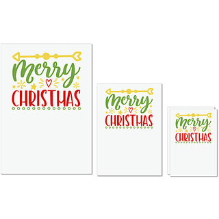                       UDNAG Untearable Waterproof Stickers 155GSM 'Christmas | merry christmass' A4 x 1pc, A5 x 1pc & A6 x 2pc                                              