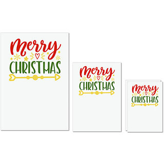                      UDNAG Untearable Waterproof Stickers 155GSM 'Christmas | merry christmas' A4 x 1pc, A5 x 1pc & A6 x 2pc                                              