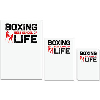                       UDNAG Untearable Waterproof Stickers 155GSM 'Boxing | Boxing best' A4 x 1pc, A5 x 1pc & A6 x 2pc                                              