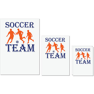                       UDNAG Untearable Waterproof Stickers 155GSM 'Football | Soccer team' A4 x 1pc, A5 x 1pc & A6 x 2pc                                              