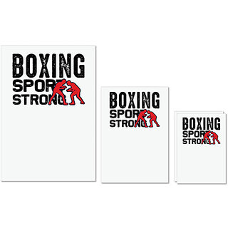                       UDNAG Untearable Waterproof Stickers 155GSM 'Boxing | Boxing sport' A4 x 1pc, A5 x 1pc & A6 x 2pc                                              