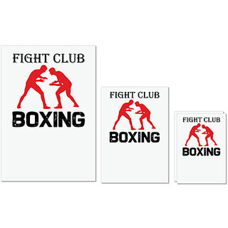                       UDNAG Untearable Waterproof Stickers 155GSM 'Boxing | Fight club copy' A4 x 1pc, A5 x 1pc & A6 x 2pc                                              