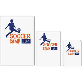                       UDNAG Untearable Waterproof Stickers 155GSM 'Football | Soccer camp' A4 x 1pc, A5 x 1pc & A6 x 2pc                                              