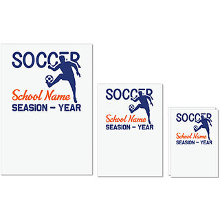                       UDNAG Untearable Waterproof Stickers 155GSM 'Football | Soccer' A4 x 1pc, A5 x 1pc & A6 x 2pc                                              