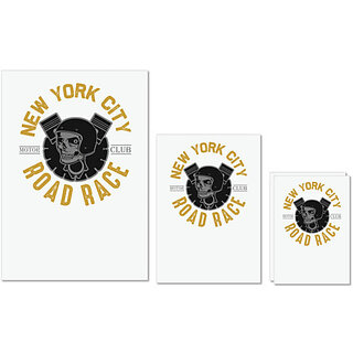 UDNAG Untearable Waterproof Stickers 155GSM 'Racing | New york' A4 x 1pc, A5 x 1pc & A6 x 2pc UDNAG Untearable Waterproof Stickers 155GSM 'Racing | New york' A4 x 1pc, A5 x 1pc & A6 x 2pc