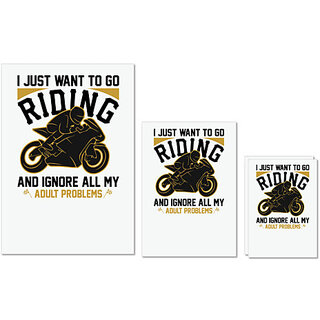 UDNAG Untearable Waterproof Stickers 155GSM 'Riding | I just' A4 x 1pc, A5 x 1pc & A6 x 2pc UDNAG Untearable Waterproof Stickers 155GSM 'Riding | I just' A4 x 1pc, A5 x 1pc & A6 x 2pc